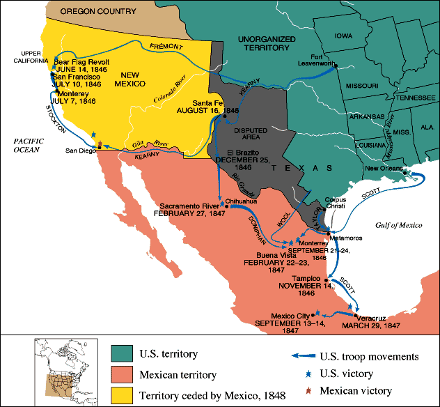 map of us and mexico before the mexican american war Timeline map of us and mexico before the mexican american war