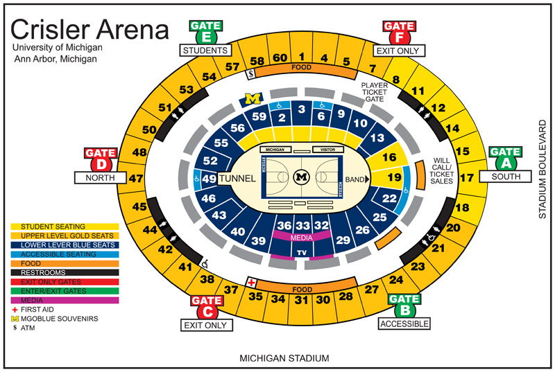 Michigan Wolverines Basketball Seating Chart
