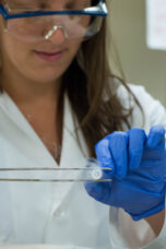 A researcher working in the Samuel and Jean Frankel Cardiovascular Center.